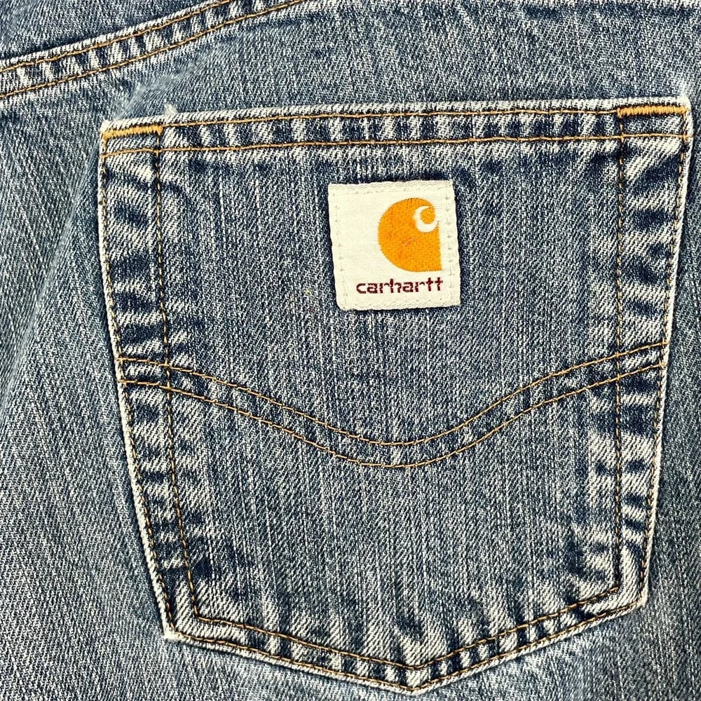 Carhartt Jeans Womens 34x30.5*‎ Blue Whisker Denim Relaxed Fit Rugged Workwear